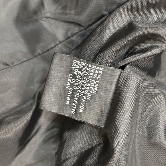 Women Tweed Linen Blend Blazer Size 8 Gray Cropped Office Career Teacher - Picture 7 of 8